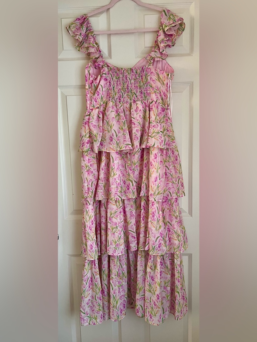 ASTR Pink Floral Ruffle Midi Dress - Picture 4 of 4
